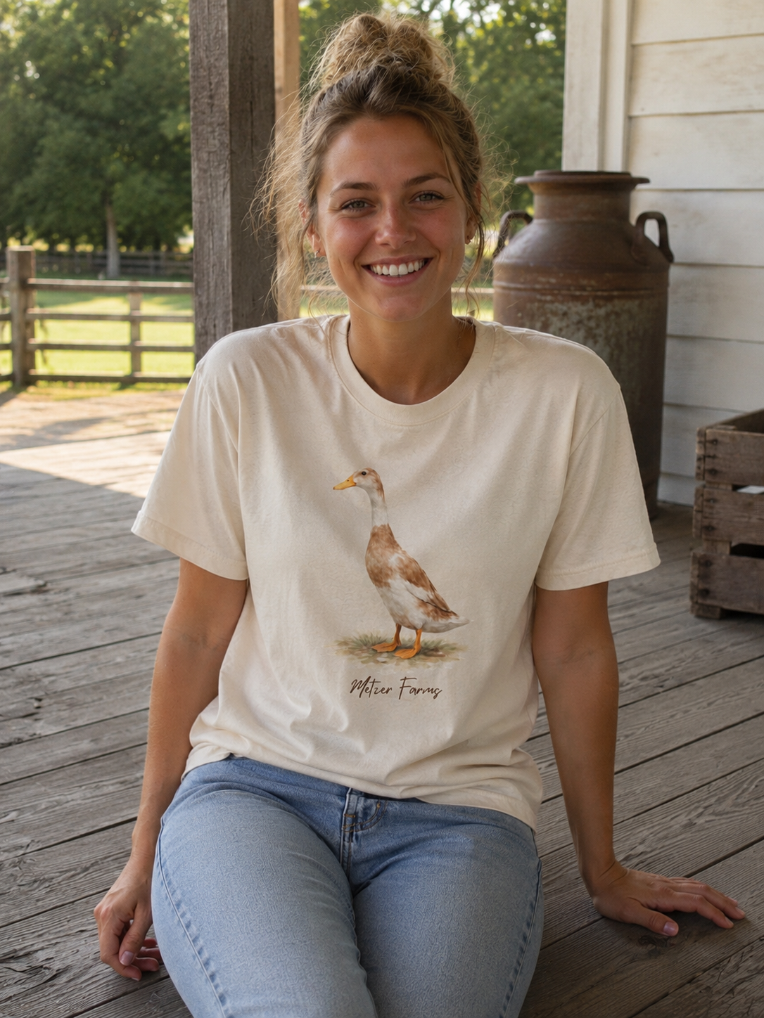 Fawn & White Runner Duck T-Shirt